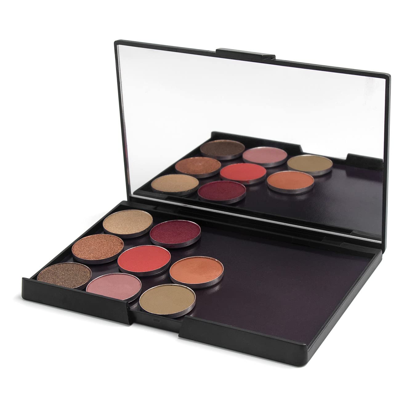 TUOKING Makeup Magnetic Palette with Mirror and 20Pcs Metal Stickers Empty Storage Palette for Eyeshadow Powder Highlighter, Black