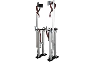 PRUNkuar 24"- 40" Drywall Stilts Adjustable Aluminum Tool Stilt for Painting Painter Taping Silver