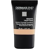 Dermablend Smooth Liquid Camo Foundation Spf 25, 10N Cream, 1 Fl Oz | Buildable Liquid Camo Foundation With Spf 25. Evens Skin Tone Over Redness, Dark Spots &amp; Blemishes For Soft, Natural Finish.