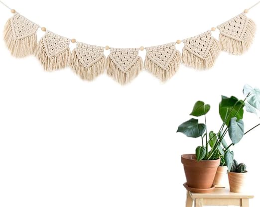 Sqzw Guirnalda De Macrame Tejida Para Colgar En La Pared Boho