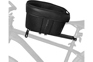 Dog Bike Basket Mountain Bike Shopping Basket Portable Cat and Dog Carrier for Bike Front Crossbar with Sponge Liner ty Strap