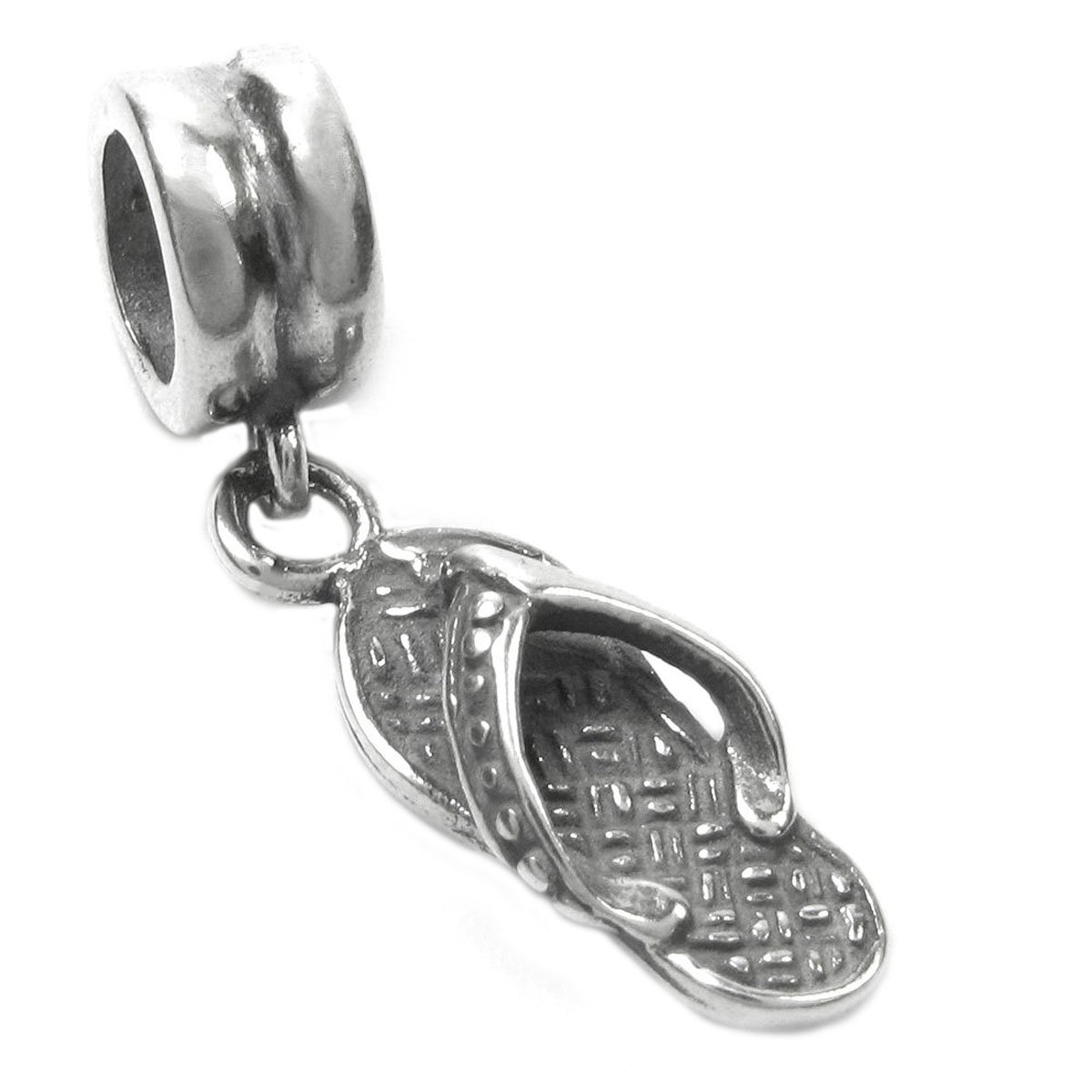 Sterling Silver Flip Flop Slipper Dangle Bead For European Charm Bracelets