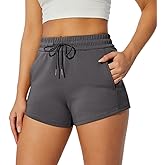 NIMENJOJA Womens Athletic Gym Shorts Comfy Sweat Shorts for Workout Casual Lounge with Pockets