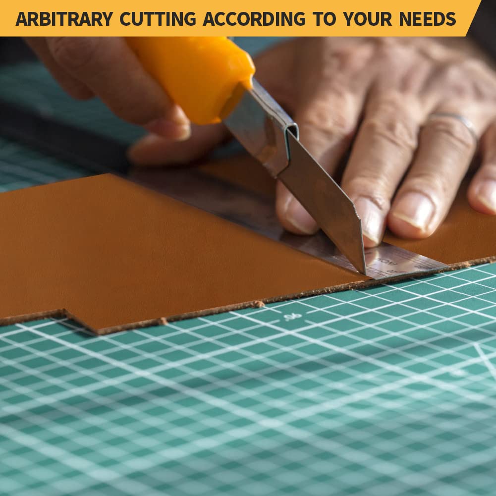 RingSun Bourbon Brown Genuine Leather Sheets for Crafts - Full Grain Tooling Leather (2mm), 12''X24''