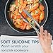Silicone Kitchen Tongs Cooking Set - 3 Non-scratch Tongs - For All Your BBQ Grill and Serving Needs - Made From Long Lasting Stainless Steel with Silicone Tips - Non-slip Handles and Built-In Rests