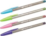 BIC Cristal Fun Ballpoint Pens 4 Pack Assorted Colours 1.6 mm Wide Tip view 4
