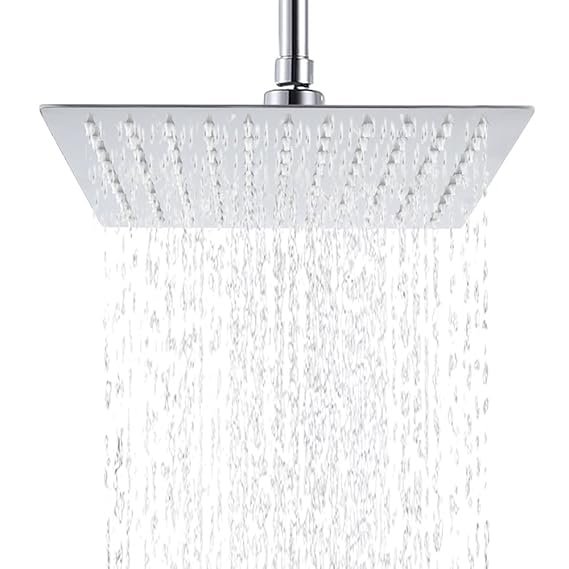 ieGeek 10 Zoll Regendusche Quadratische Einbauduschköpfe Edelstahl Duschkopf Regenbrause Brausekopf aus Edelstahl mit Anti-Ka