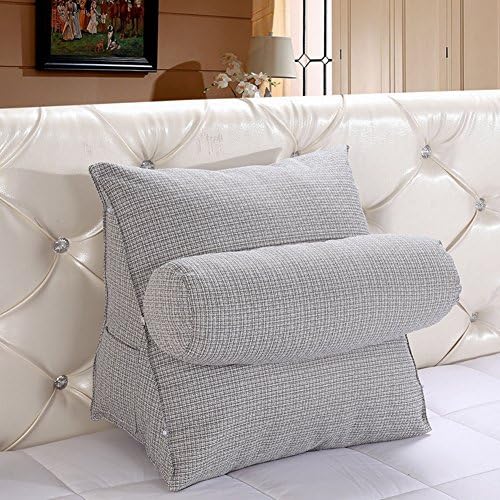Adjustable Triangle Sofa Bed Office Chair Back Wedge Neck Support Rest Cushion Pillow,19"x16"x10" (grey)