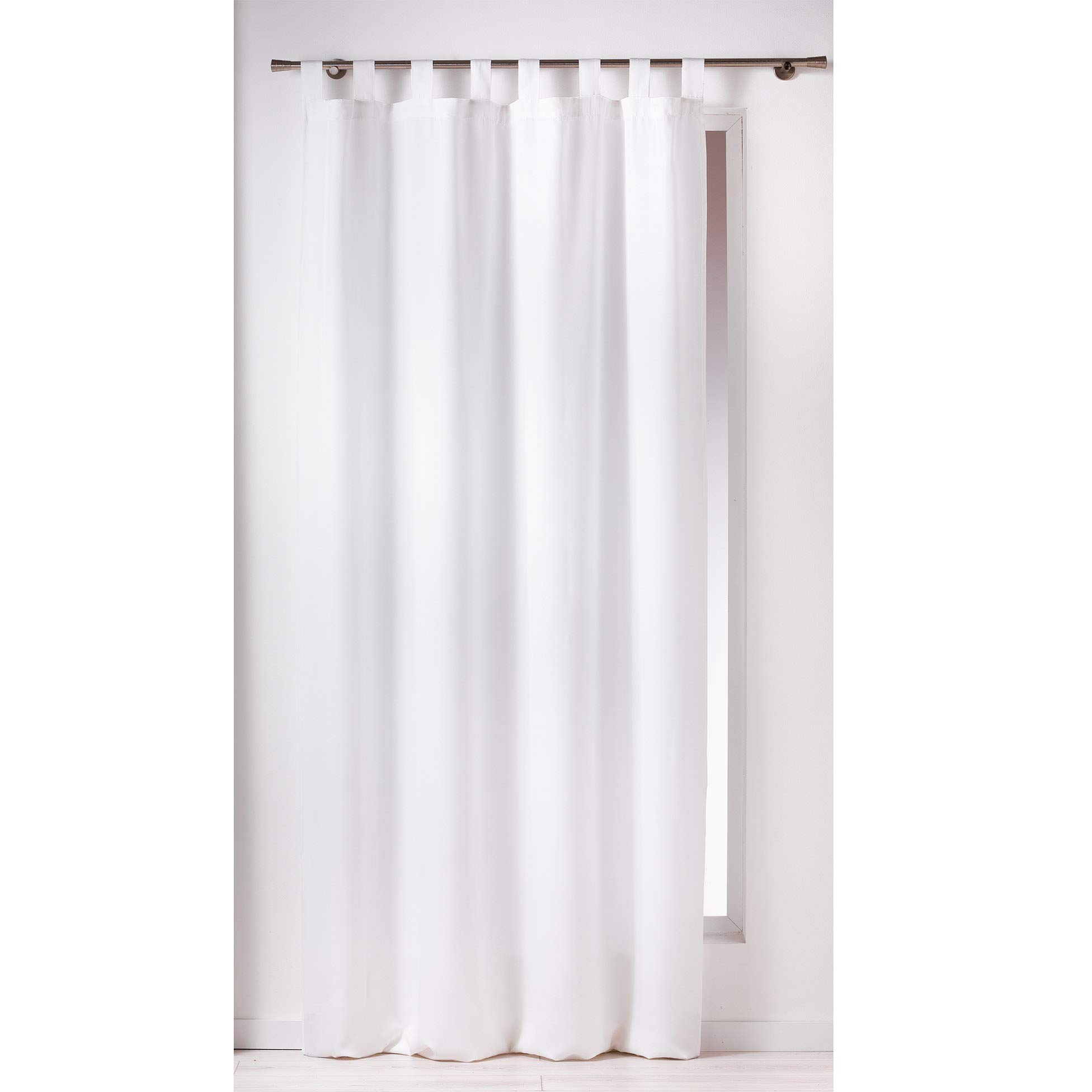 Douceur D'Interieur 140 x 260 cm Curtain Loops Plain Polyester Essentiel Blanc — image 1