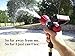 2wayz Garden Hose Spray Nozzle. Spray It All From One Spot! 3/4 Inch Inlet, High Pressure Car Wash Firemen Style Gun Sprayer. Heavy Duty Metal Power Watering Attachment + 3 Rubber washers.