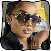 Woeoe Oversize Square Sunglasses Polarized Sun Glasses Fashion Sunnies Sunglasses for Women Costume Party Accessory