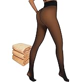 Amzshe One-Seam Fleece Lined Tights for Women Tummy Control Warm thermal leggings Winter Thick Pantyhose