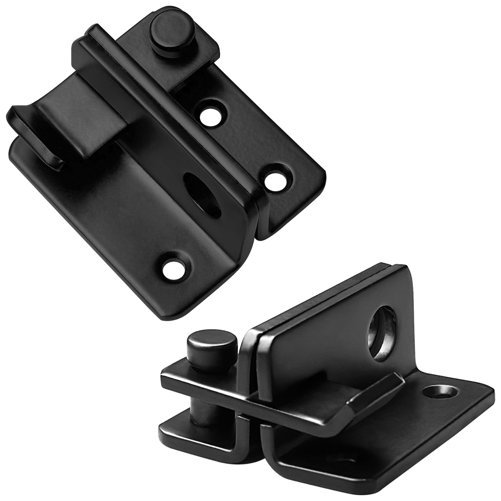 2 PCS Stainless Steel Matte Black Padlock Hasp Latches for Wooden Door Cabinets Pet House (62mm x 52mm)