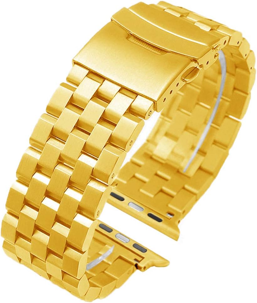 Kai Tian Metal Watch Strap Compatible for Apple Watch 44mm 45mm 49mm Watch Bands for iWatch Series 10 9 8 7 6 5 4 3 2 1 SE Ultra Men Women Gold