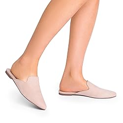 DREAM PAIRS Women's Flat Mules Pointed Toe Backless