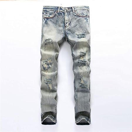 Uiophjkl Vaqueros De Mezclilla Casual Para Hombres Pantalones