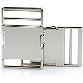 CRAFTMEMORE Metal Quick Side Release Buckle Quality Webbing Bag Clip Flat Lock Belt Strap Backpacks Collar Pack of 1 Buckle
