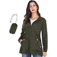 JTANIB Women's Contrasting Sleeve Trench Coat Waist-retractable Hooded Raincoat Jacket S-XXL