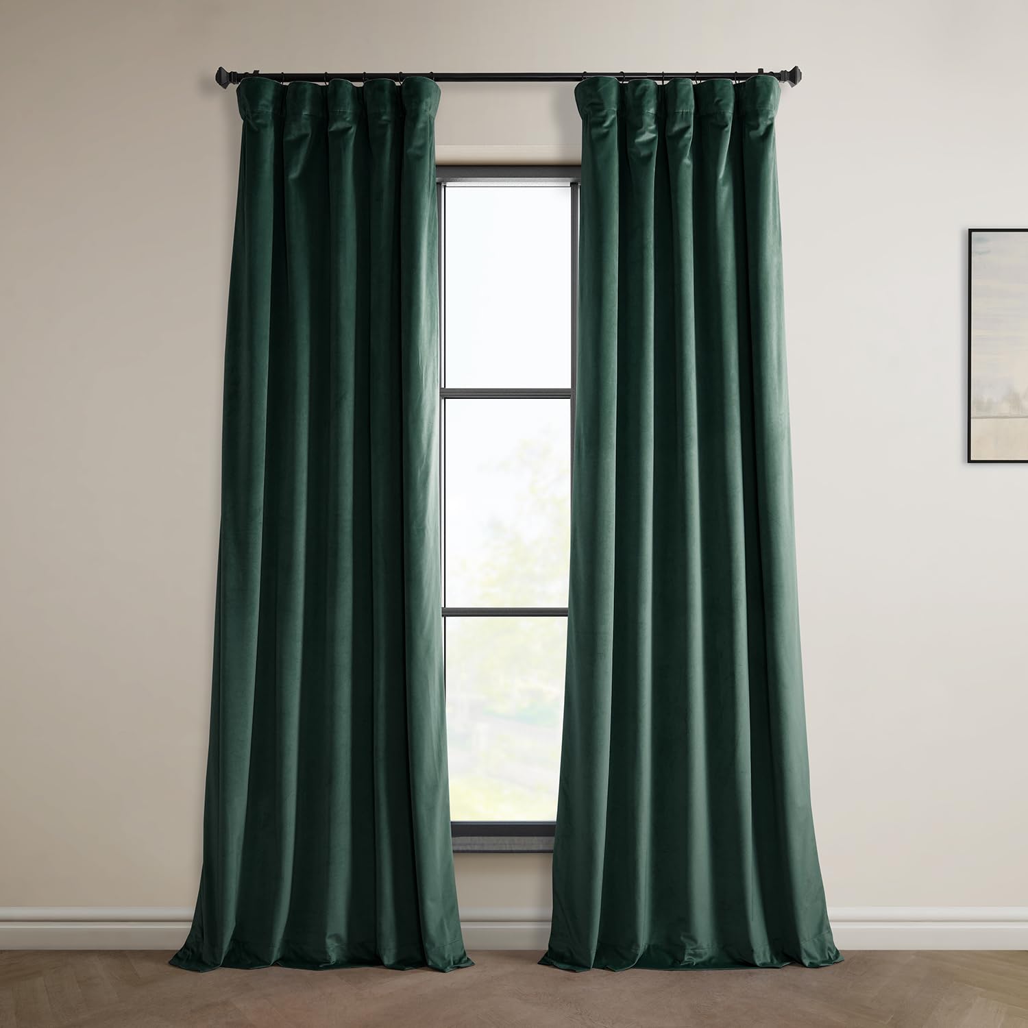HPD Half Price Drapes Plush Velvet Curtains For Bedroom 50 X 84 (1 Panel), VPYC-179759-84, Forestry Green