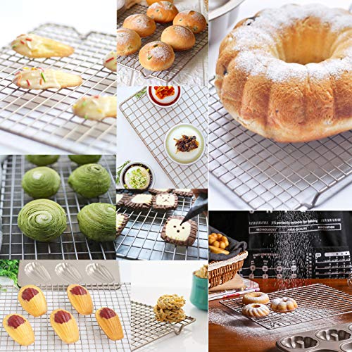 Ottsuls Professional Grade Stainless Steel Cooling and Roasting Wire Rack Fits Half Sheet Baking Pan for Cookies, Cakes Oven-Safe for Cooking, Smoking, Grilling, Drying (Size 10.1" x 16.3") - Thumbnail 4