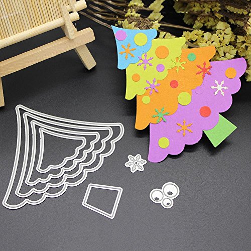 Whitelotous Different Patterns Metalic Christmas Cutting Dies Stencil DIY Scrapbooking Album Paper Card (Tree) - Thumbnail 6