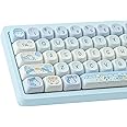 Sunzit PBT Keycaps - MOA Keycaps, Cute Keycaps for Mechanical Keyboard, 132 Keys, Dye-Sublimation Custom Keyboard Keycap Set for 61/64/68/84/87/100/104/108 Cherry MX Mechanical Keyboard, Hamster