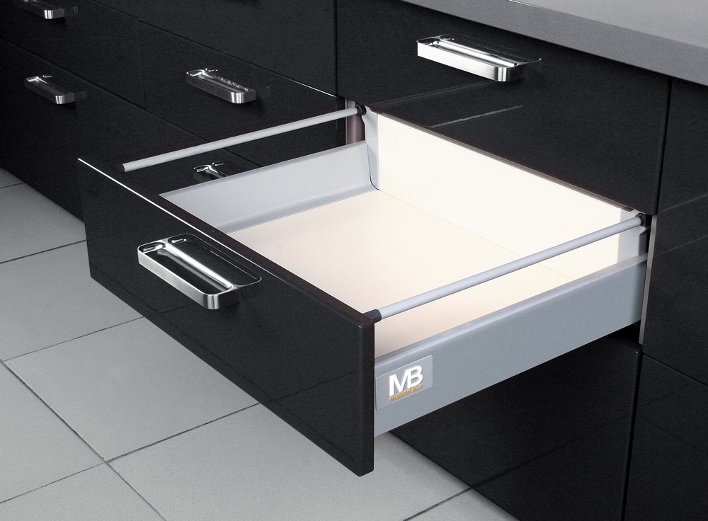 Soft Close Kitchen Drawer Runners System L 450mm Modern Box (Medium