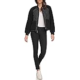 Andrew Marc womens Mixed Sherpa Bomber Jacket