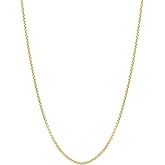 Floreo 10k Yellow Gold 1.5mm Lite Round Box Link Chain Necklace