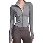 Zibnwek Athletic Jackets For Women Full Zip, Lightweight Long Sleeve Workout Jackets With Thumb Holes
