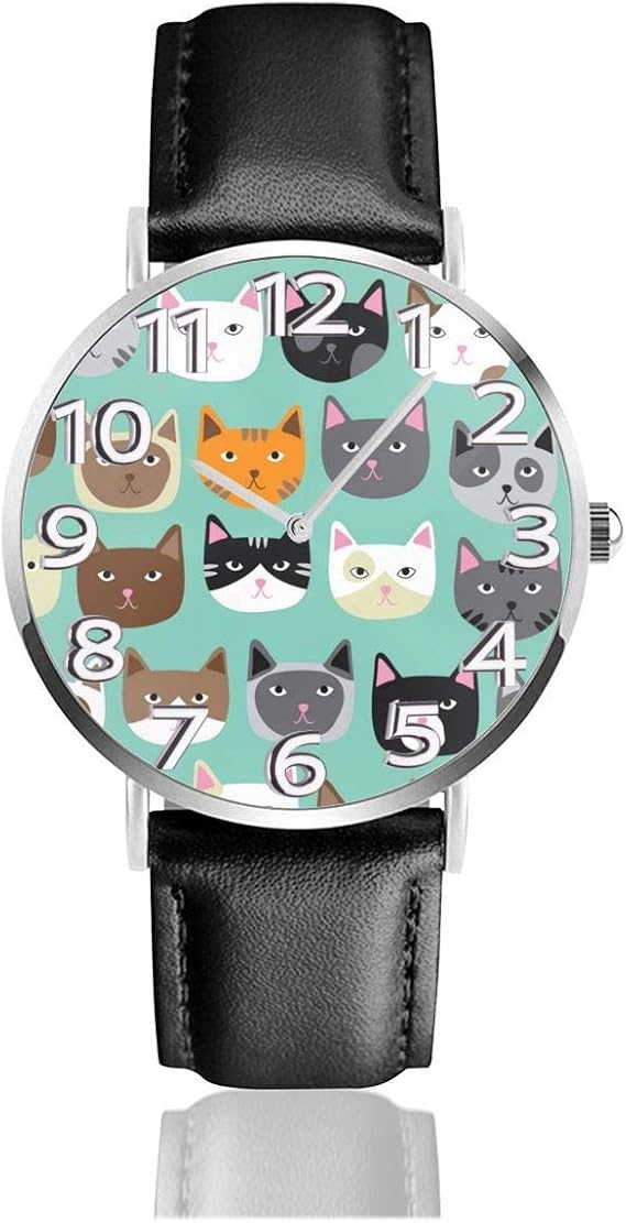 Cats Leather Watch Wrist Watches Scratch Resist Quartz Watch