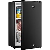Antarctic Star Upright Freezer 3.0 Cu.ft, Compact Mini Freezer with Reversible Single Door, Temperature Control, Removable Shelves, Small freezer Stainless Steel for Dorms Home Office, Black on Fridge.com