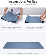 YSAGi Leather Desk Mat Large 60x35 cm Sea Blue Non-Slip Water Resistant view 9