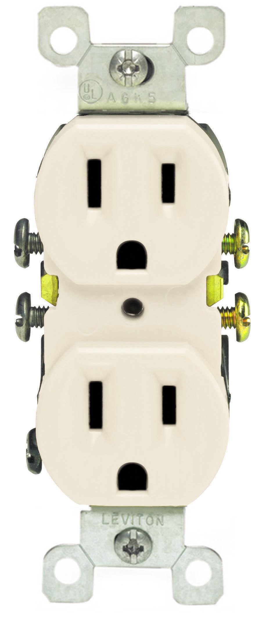 Photo 1 of Leviton 15 Amp, 125 Volt, Duplex Receptacle, Residential Grade, Grounding, 10-Pack, 5320-TMP, Light Almond