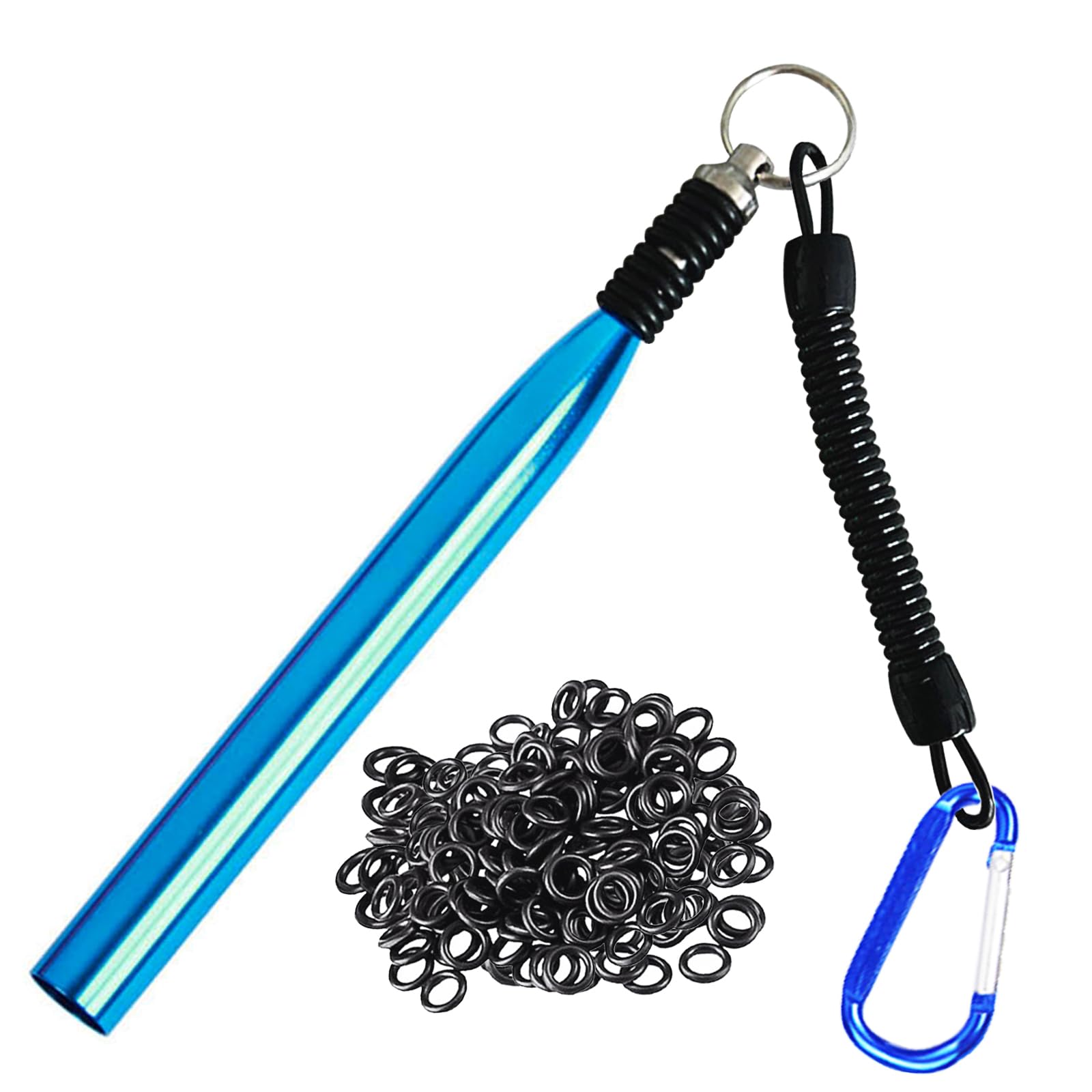 LAIBOREC Wacky Rig Tool, Fishing Bait Rigs, 70PCS Worm O-Rings, Wacky Worm Kit for Senko Neko Finesse Stick Soft Baits