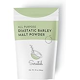 Scratch Diastatic Malt Powder for Baking - (10oz) Dried Barley Malt for Baking Bread - Bread Improver - Premium Baking Ingredients for Breads, Pizzas, Pretzels, Desserts, Shakes and More