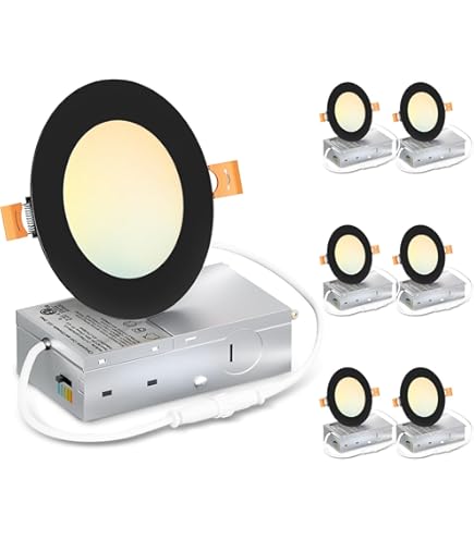 Nadair 6’’ LED Ultra Slim Recessed Lights, 3 Built-in Color Temperature (3K/4K/5K), 24-Pack, IC - View #6