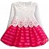 Robe Princesse Fille 2 à 8 Ans - Manches Longues, Motif Pois Et Nœud - Pour Fêtes, Noël, Anniversaire
