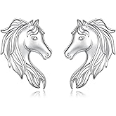 925 Sterling Silver Dragon Highland Cow Axolotl Horse Penguin Fox Manatee Pig Bunny Earrings Stud Hypoallergenic Cute Animal Jewelry Gifts for Women