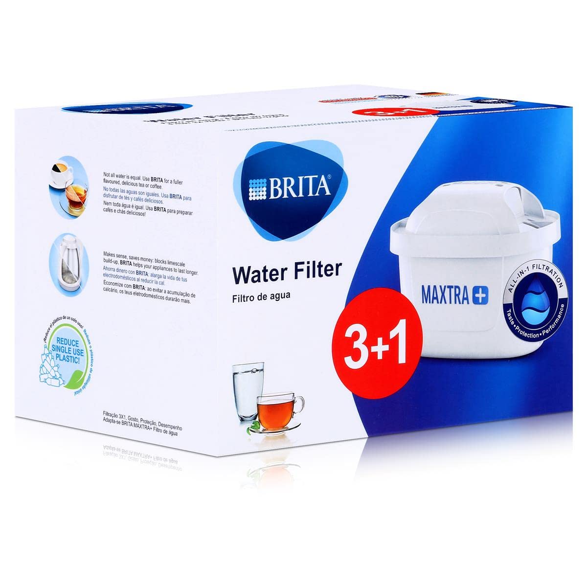BRITA Cartridges Pack, White, 3 Count (Pack of 1), 4 Count