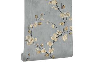 myforHD Self Adhesive Wallpaper Floral Leaves Paper Flowers Decoration Modern Furniture Film PVC Vinyl Wall Sticker 17.3"x118