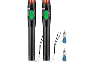 Xunsomten-2pcs 30km Visual Fault Locator Fiber VFL Fiber Tester VFL Fiber Optic Cable Tester Meter with 1pc Singlemode 9/125μm FC Male to LC Female Adapter