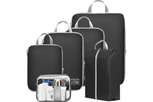 Cambond Compression Packing Cubes for Suitcases - Packing Cubes for Travel Bags Luggage Organizers Travel Essentials Compression Cubes for Carry on Suitcases