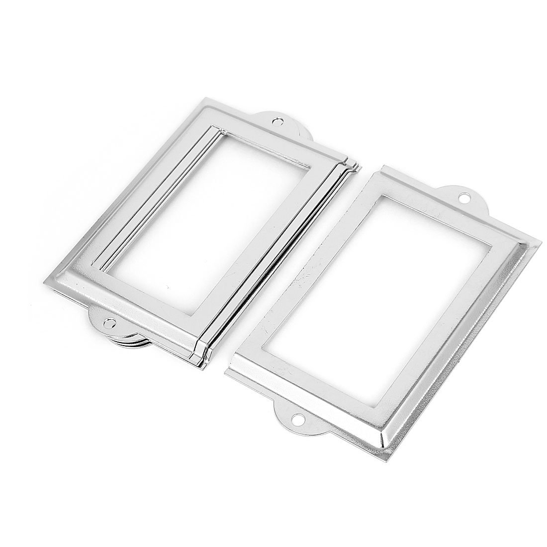 sourcing map Metal 105x60mm File Drawer Tag Label Holder Name Card Frame 5pcs
