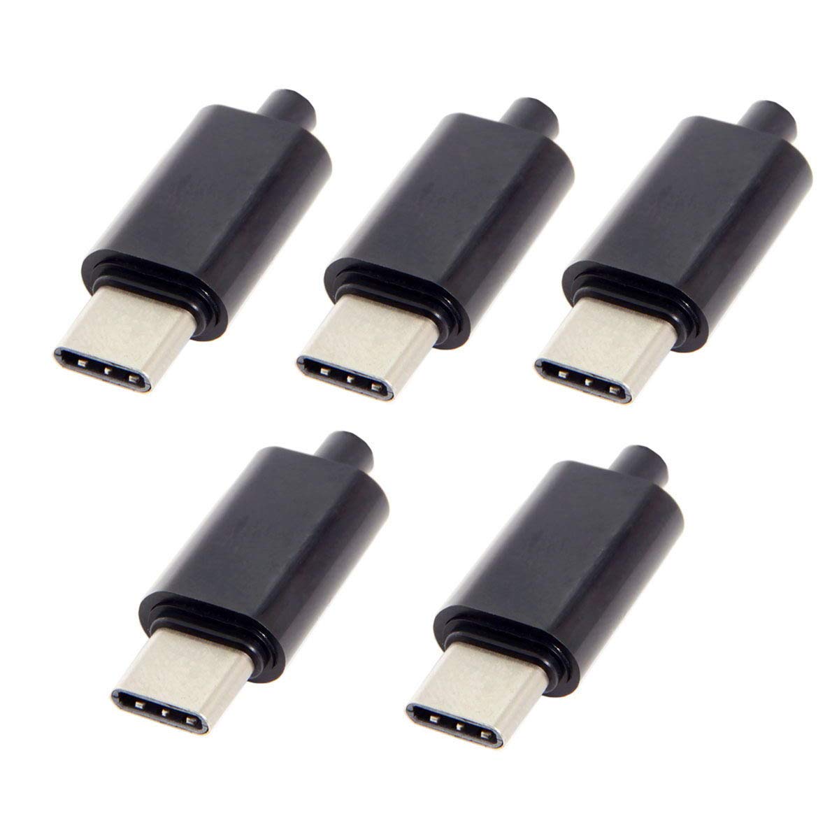 Cablecc 5pcs/lot DIY 24pin USB Type C USB-C Male OTG Host Type 5.1k Resistor with Black Housing Cover