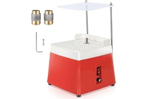 LIFANCY Stained Glass Grinder,Portable Glass Grinder Kit,65 W Mini DIY Grinding Tool with 5/8" & 1" Replaceable Diamond Grinder Bit(110 V,Red)