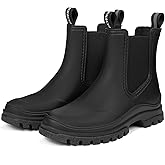DKSUKO Rain Boots Women Waterproof Chelsea Boots Ankle Garden Shoes for Ladies Rubber Short Rainboots with Removable Comfort Insole for Outdoor Work Deck Mud Boots
