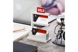 Real Estate Business Card Holder Display Wooden Real Estate Agent Supplies Farmhouse Business Card Stand Organizer for Office