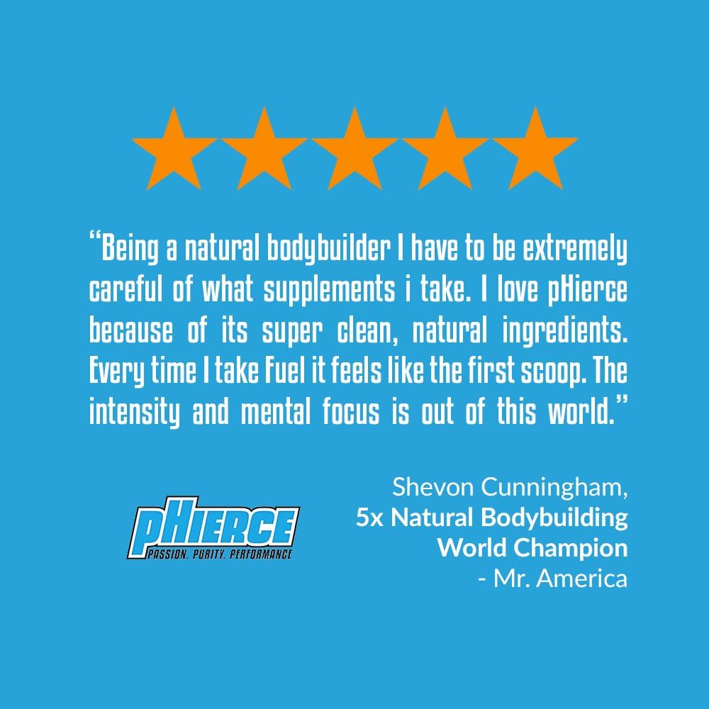 pHierce Fuel All Natural Pre Workout Energy Powder with Beta Alanine and Xylitol - Keto Friendly Athlete-Grade Formula with No Artificial Sweeteners or Banned Subtances, Cherry Limeade, 20 Servings: Health & Personal Care