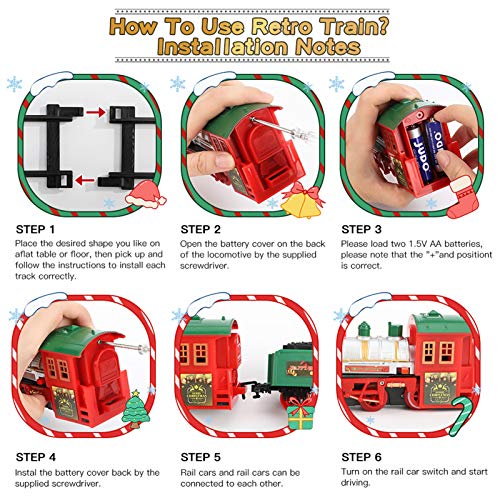 Lucky Doug Electric Train Toys Set Around Tree for Kids, Christmas